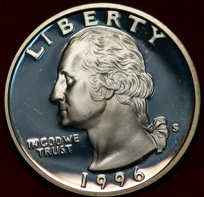 Uncirculated Proof 1996-S San Francisco Mint Silver Washington Quarter - Image 1 of 2
