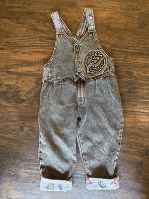 VTG Oshkosh Overall Acid wash Blue Denim Vestbak Boy Toddler 3T Cotton USA Made - Image 1 of 4