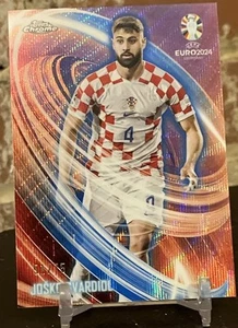 2024 Topps Chrome UEFA Euro Josko Gvardiol /75 Blue Wave Refractor Neon Nations - Picture 1 of 3