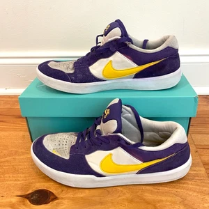Scarpe Nike Uomo 10.5 Viola Giallo SB Force 58 Corte Unisex Sportive Casual Skate - Foto 1 di 11