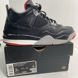 Nike Air Jordan 4 Retro Reimagined Bred PS Kid's Size 3Y Shoes BQ7669-006 +Box - Picture 1 of 10