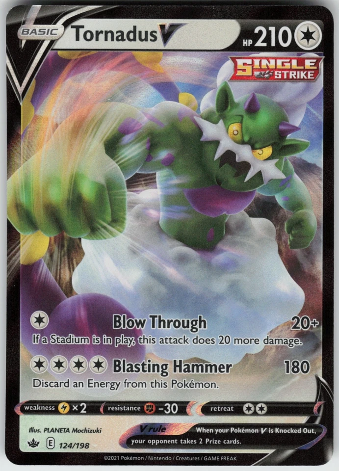 UR-01 Holo Tornadus V 124/198 Ultra Rare SWSH06: Chilling Reign - Image 1 of 1