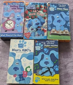 Blues Clues VHS Lot 5 Vintage Nick Jr Nickelodeon STEVE Orange Black Play Along - Picture 1 of 4