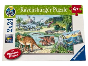 Ravensburger Puzzle Dinosauri Preistoria Bambini 2x24 Pezzi - Foto 1 di 2