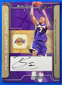 2003-04 Fleer Flair Sweet Swatch Auto Brian Cook RC Rookie 12/25 SSA-BC Lakers - Picture 1 of 7