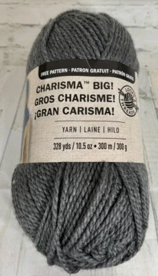 Charisma Acrylic Yarn 328 Yards 10.5 oz #5 Bulky Charcoal - Image 1 of 4