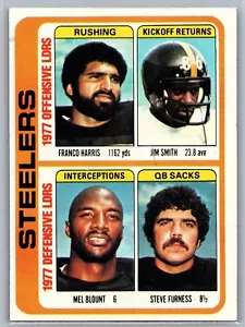 1978 Topps #522 PITTSBURGH STEELERS Team Leaders - Franco Harris - EX+ 👀 - Picture 1 of 2