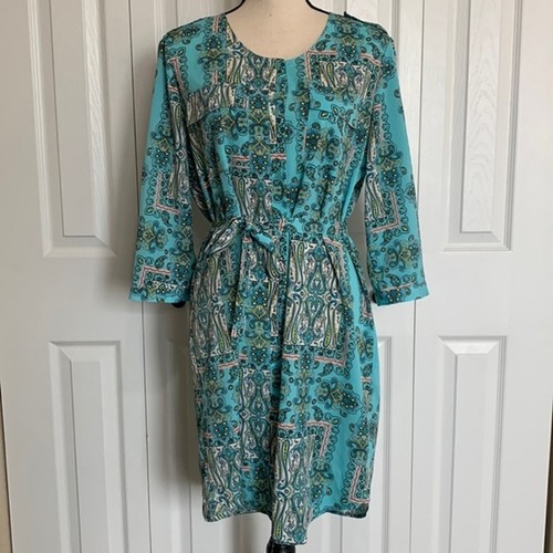 UNDERCOVER Victoria’s Secret Paisley Belted Button Down Shirt Dress Sz L