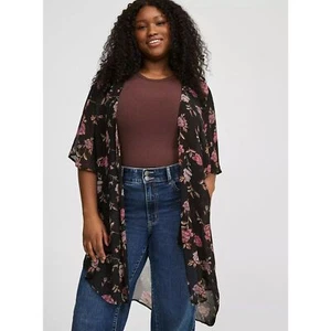 Torrid strukturierter Chiffon Kimono neu mit Etikett 4x - Bild 1 von 4