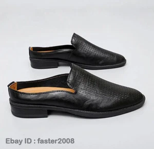 Mocassino uomo estivo mules ciabatte fibbia su punta chiusa scarpe casual pelle PU - Foto 1 di 20
