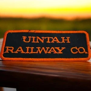 Parche bordado ferrocarril Uintah Railway negro naranja vintage sin usar - Imagen 1 de 3