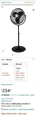 Air King 9420 20” Industrial Grade Pedestal Fan - Image 1 of 4