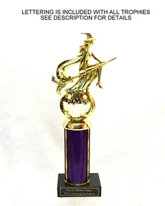 HALLOWEEN TROPHY WITCH ON BROOM TRUNK OR TREAT COSTUME PARTY ...PURPLE - Picture 1 of 2