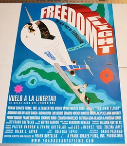 Original Cuban movie Poster.Freedom Flight.CubanAmerican art.Exiles.Miami.Castro - Picture 1 of 3