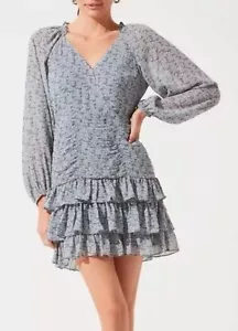 Nordstrom ASTR The Label Large Long Sleeve Tiered Ruffle Floral Mini Dress New  - Picture 1 of 4