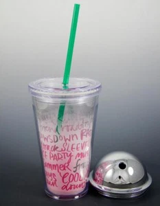 Starbucks Frappuccino 16oz Grande Acrylic Cold Cup Tumbler Frosted Pink Lid - Picture 1 of 7