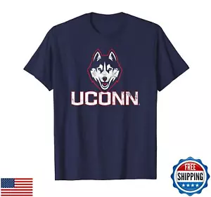 Campus Lab University of Connecticut UConn Huskies Distressed Primary T-Shirt - Picture 1 of 1