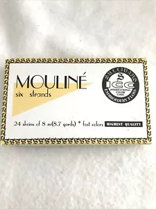 VINTAGE 21 SKEINS MOULINE SIX STRANDS 100% COTTON EMBROIDERY FLOSS NIP 24 TT - Picture 1 of 10