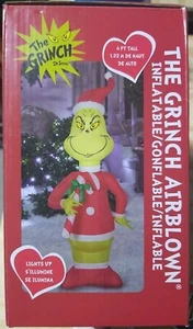 2021 Grinch Candy Cane Christmas Inflatable Airblown 4 ft Gemmy Dr Seuss RARE - Picture 1 of 4