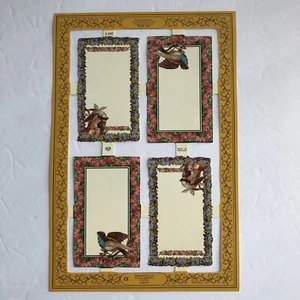 Mamelok Victorian Bird Gift Tags Labels 9 x 6 Embossed Sheet A105 1995 Vintage - Picture 1 of 5