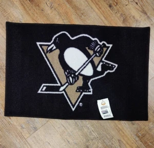 Pittsburgh Penguins 29" x 19" Man Cave Area Rug Mat - Made in USA - Picture 1 of 3