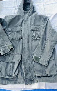 Men’s Large Barn Chore Coat Timberland Cotton Canvas Removable Wool Vest VTG - Picture 1 of 10