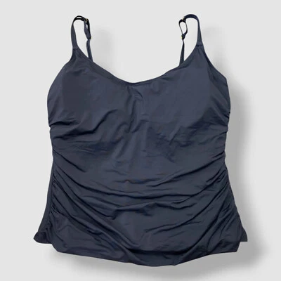 Tankini Top de baño Bleu Rod Beattie para mujer negro cuello redondo talla grande 18W Foto 1 de 3