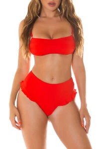Bikini donna Koucla a fascia spalline due pezzi vita alta ruches culotte 24204 . - Imagen 1 de 38