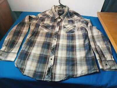 Eighty Eight Platinum Size XL Men's Western Shirt Pearl Snaps Long Sleeve Plaid - Image 1 of 4