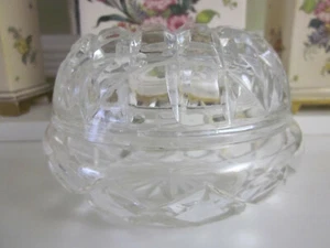 LARGE VINTAGE DOME SHAPED DIAMOND CUT CRYSTAL TRINKET BOX  - Bild 1 von 8