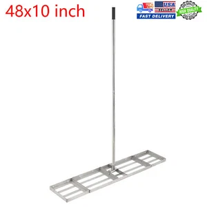 48"x10" Lawn Leveling Rake Steel Topdressing Spreader Tool With Adjuatble Handle - Picture 1 of 5