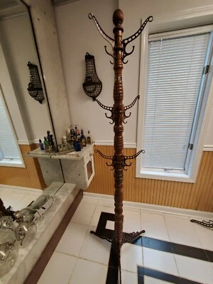 Theo Koch Madera Barbería Barbería Poste Piscina Hall Hotel Perchero Sombrero Perchero Foto 1 de 4