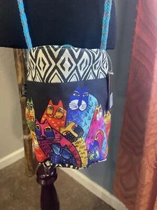 laurel burch Colorful cat purse crossbody Drawstring Closure Hobo Bag Cat Lover - Picture 1 of 8