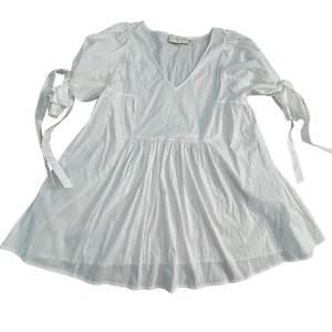 Blusa de popelina de algodón blanca L'autre Chose lazos en las mangas talla 46 10 - Imagen 1 de 10