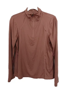 Lukka Lux Women's 1/4 Zip Long Sleeve Stretch Pullover Top Mauve Taupe M #16561 - Picture 1 of 3