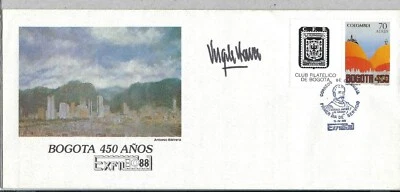  PRESIDENTE AUTOGRAPHED,- VIRGILIO BARCO ,-450th. Anniv. Bogota/88 CLUB BOGOTA - Image 1 of 2