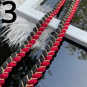 Kabel klobiger Strick 1,6 cm Breite gewebtes Band Borte zweifarbig für Mantel Dekor zum Selbermachen - Bild 1 von 25