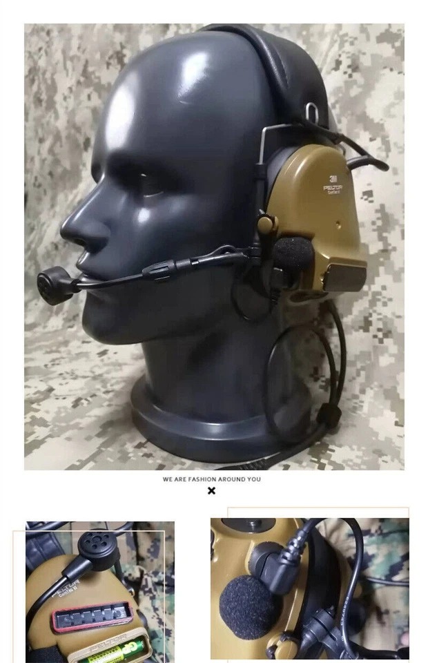 Comtac XPI Army Communication Noise Reduction Tactical Headset Green Brown Stock - Image 1 of 4