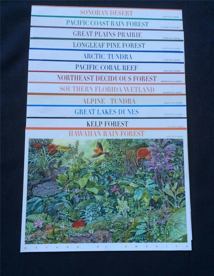 COMPLETE  SET OF 12 NATURE OF AMERICA SHEETS  3293 3378...4423 4474 VF MNH - Image 1 of 1