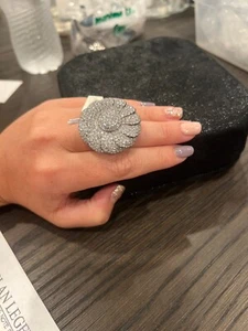 Swarovski Ring By Michelle Monroe crystal flower size 8 Tags - Picture 1 of 2