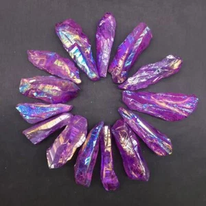 100g A Lot Of Titanium Rainbow Aura Lemurian Quartz Crystal Healing 3-10Pcs  - Picture 1 of 9