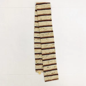 Shetland Wool Neck Scarf Double Sided Knit  Stripes 5" X 55" England Unisex - Picture 1 of 6