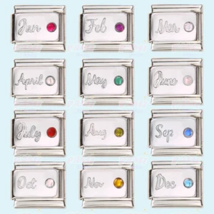 Birth Stone Gem Italian charm Fits All Major Brands Italian charm Bracelets - Imagen 1 de 2
