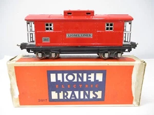 Borde de níquel rojo caboose Lionel 2817 con caja calibre O de preguerra X6446 - Imagen 1 de 7