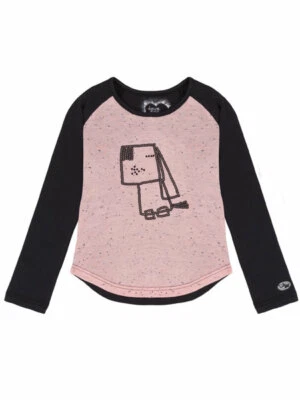 Deux Par NWT Girls T-Shirt Dog Print Raglan 3/4 Sleeve Cotton Size 4 - Image 1 of 3