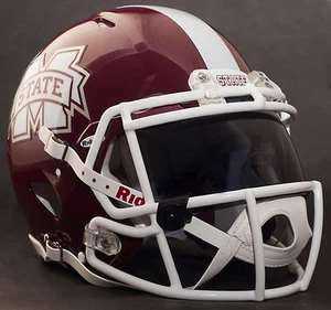 *CUSTOM* MISSISSIPPI STATE BULLDOGS NCAA Riddell Speed AUTHENTIC Football Helmet - Picture 1 of 5