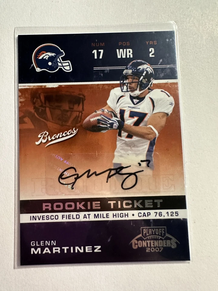 K100,799 - 2007 Playoff Contenders #154 Glenn Martinez Auto RC - Image 1 of 1