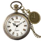 Vintage Elegant Women Men Quartz Pocket Watch Roman Numerals Reloj De Bolsillo