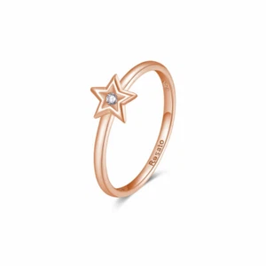 Anillo Estrella Plata Rosa Y Zirconios Rosato RZA028 - Imagen 1 de 4