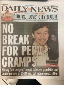 NEW YORK TÄGLICHE NACHRICHTENZEITUNG KEINE PAUSE FÜR PERV GRAMPS MEILE HOCH 21.10.25 - Bild 1 von 2